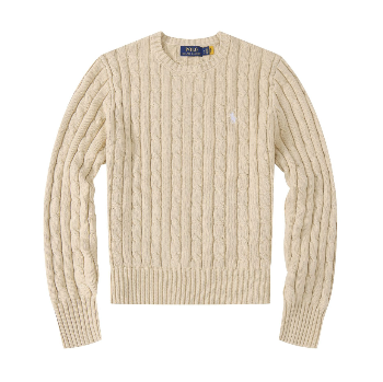 Womens Ralph Lauren Cable Knit Jumper - Beige color