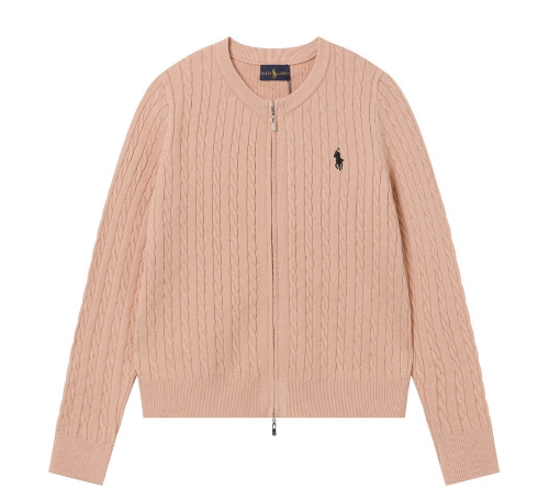 Champagne Pink - Black cardigan with a black logo on a white background