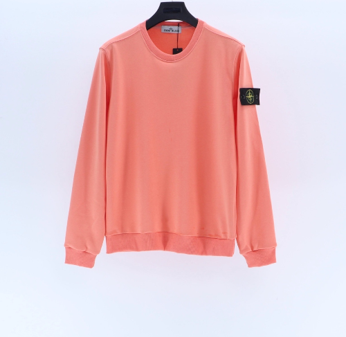 Peach-colored sweatshirt with a brand logo on a white background
