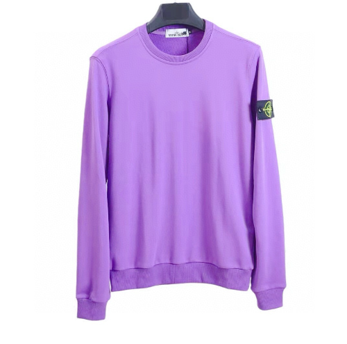 Purple sweatshirt with a brand logo on a white background