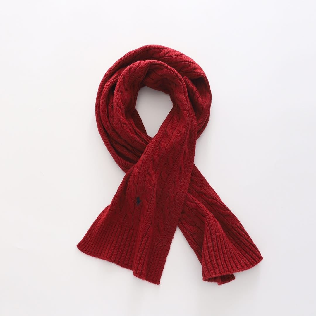 Red scarf on a white background