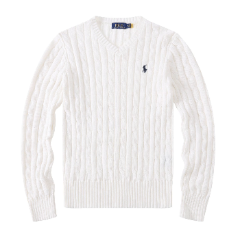Womens Ralph Lauren Cable Knit Jumper -White_BlackLogo