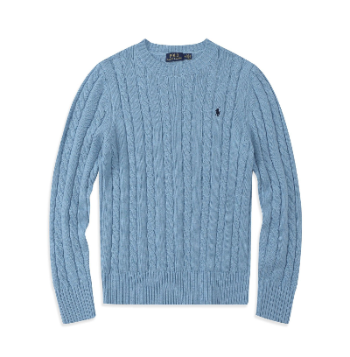 Womens Ralph Lauren Cable Knit Jumper - BabyBlue