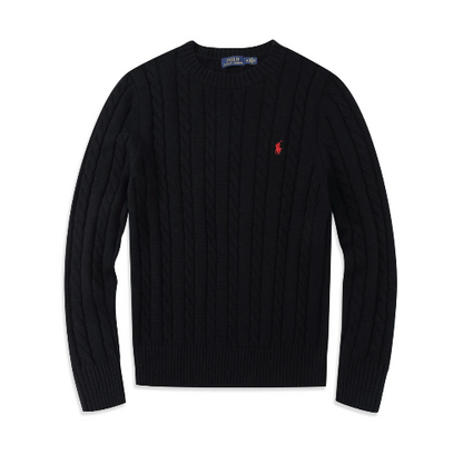 Red sweatshirt with a brand logo on a White background