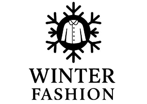 Black and white logo with a coat inside a snowflake and 'Winter Fashion' text on a white background