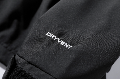Black Outdoor Hooded jacket with white logo - Dryvent 
